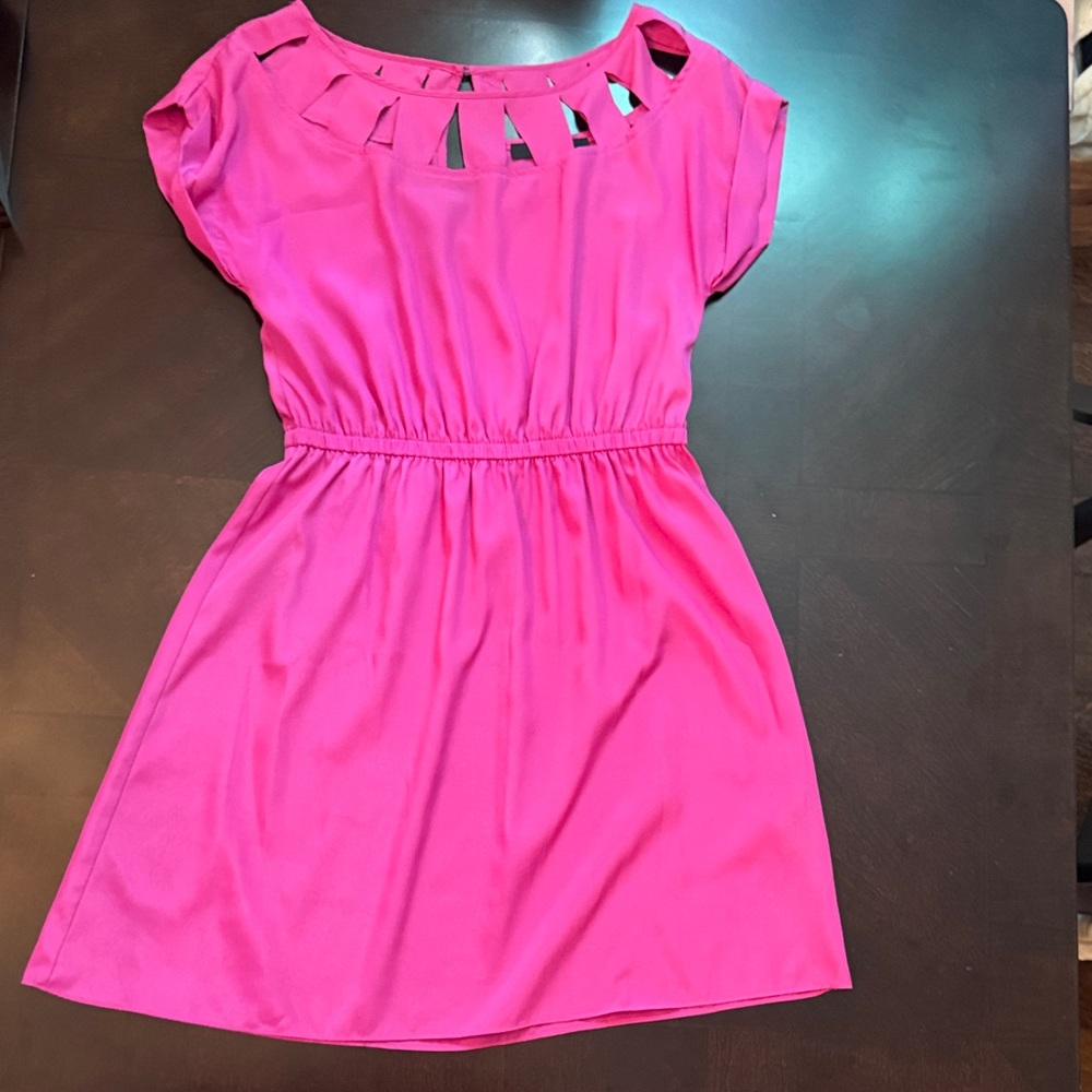 Forever 21 Fuchsia Dress with triangle Cutout Details